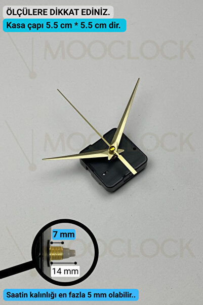 MOOCLOCK Mecanism de ceas, mecanism de ceas de perete silențios, arbore de 14 mm (SET) FĂRĂ CUREA