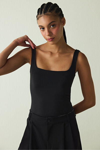 Penti CUPsecret Kendinden Pedli Siyah Kare Yaka Kalın Askılı Büstiyer