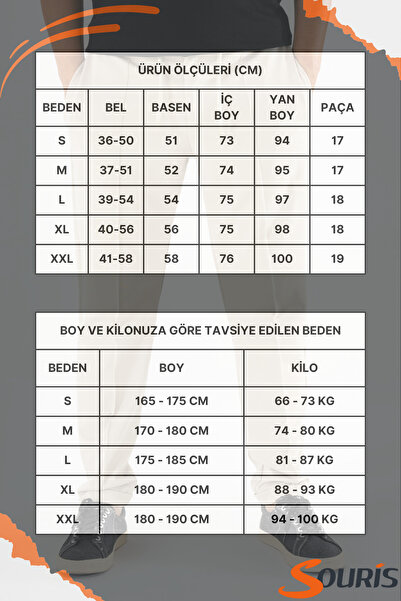 Souris Ανδρικό αθλητικό παντελόνι με κρεμ ριγέ, διπλό πόδι Jogger