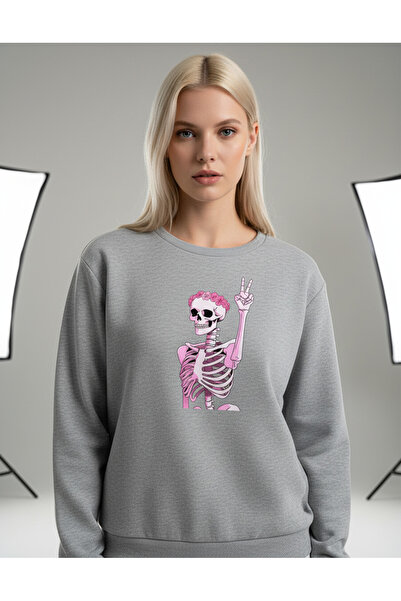 RPT MODA PREVELIKI, OPUŠTENI KROJ, RUŽIČASTA SKELETONIŠKA ŠARA, DETALJNO HOKL...