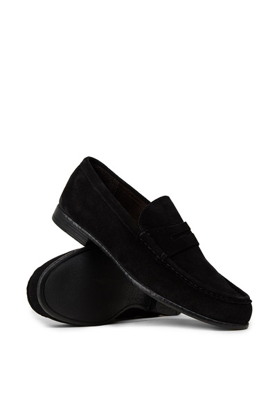 Deery Pantofi pentru bărbați Loafer negru din piele naturală