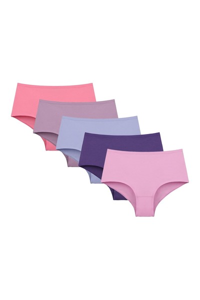 Donella Pachet de 5 talie înaltă Chiloți pentru femei 0671PD10