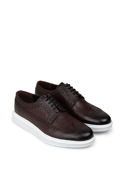 Deery Повсякденні чоловічі туфлі з натуральної шкіри бордового кольору