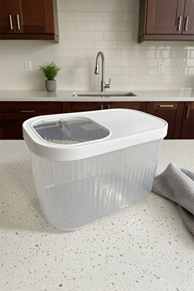 Bayev 3 Pieces 10 Liter Food Storage Container - Detergent Tablet Storage Box with Sliding Lid