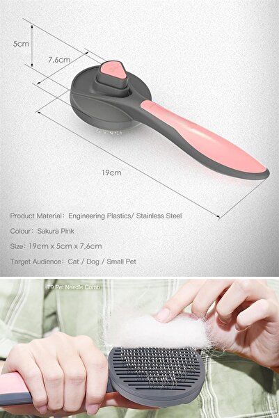 Trendpoint Pembe Kedi Köpek Tarağı Tüy Toplayıcı