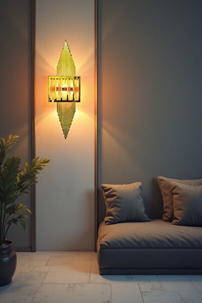 nazarium Pramit Gold Duvar Aplik Pilli Ve Elektrikli Ledli Duvar Aplik, Tak Çalıştır, 1 Adet