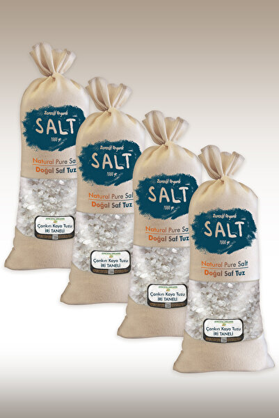 Zencefil Organik Çankırı Kristal Kaya Tuzu 4 Adet Iri Tane Beyaz Bez Torbada ...