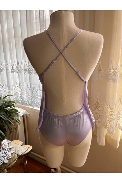 İNSPİRA Satin String Strap Back Low-Cut Brazillian Shorts Nightgown Set