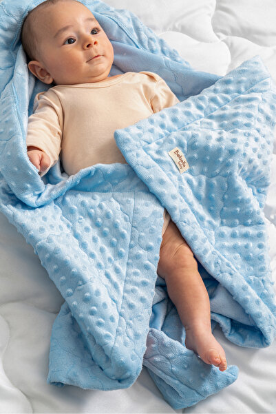 Bebella Velvet Quilted Chickpea Baby Blanket – Double Sided / Transitional / Newborn / Swaddle