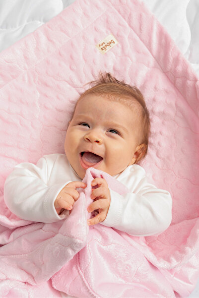 Bebella Velvet Quilted Chickpea Baby Blanket – Double Sided / Transitional / Newborn / Swaddle