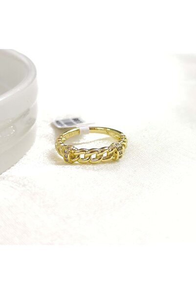 Güler Yüzlü Silver Xuping Chain Detail Ring Gold - 16