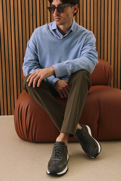 Ziya Чоловічі кросівки з натуральної шкіри 153983Z2600 Сірі