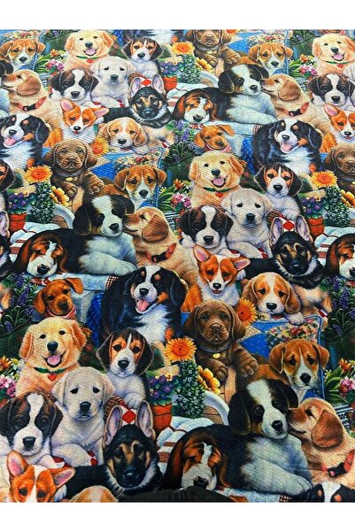 ÇATALLAR Sevimli dostlar dijital baskılı nefes alan döşemelik kumaş