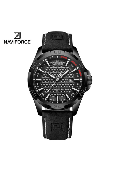Naviforce ساعة رجالية تناظرية مقاومة للماء
