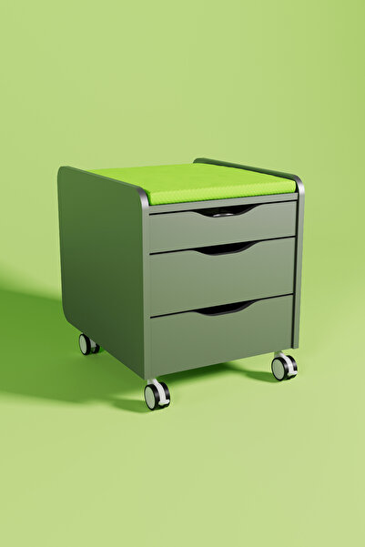 Creo Mobili Sirius Çalışma Odası Kesonu, Tekerlekli ve Oturulabilir Ofis Komo...