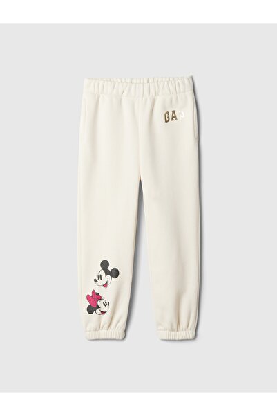 GAP Kız Bebek Kırık Beyaz VintageSoft Gap Logo Fleece Jogger Eşofman Altı
