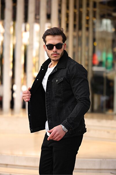 comstar Чоловіча коротка джинсова куртка Trendt антрацит