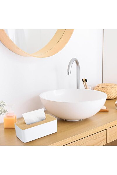 vesta life Bamboo Lid Napkin Holder Presentation Holder Decorative Desktop Organizer Napkin Box |   21 X 13 X 9 cm