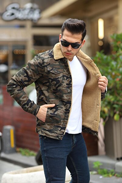 comstar Men's Fur Lined Denim Jacket