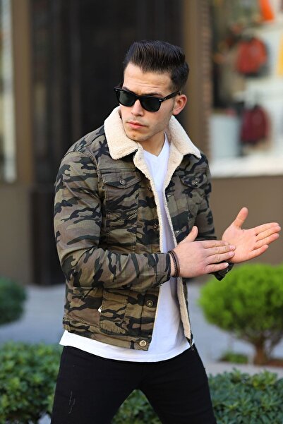 comstar Чоловічий трендовий пальто з хутром KamuFULAJ