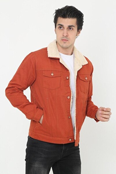 comstar Men's Trend Winter Fur Lined Denim Jacket Tile