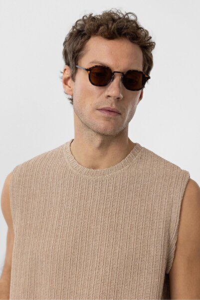 Antioch Beige Textured Men's Tank Top