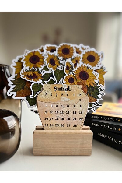 OEM Roekraft Van Gogh’un On İki Ayçiçekli Vazosu tasarımlı takvim , Parlak Kuşe baskı , 2026 Takvim
