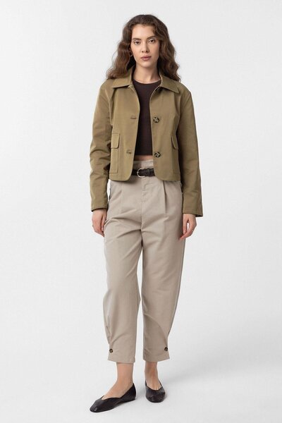 Antioch Khaki Women's Seasonal Slim Short Jacket