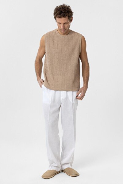 Antioch Beige Textured Men's Tank Top