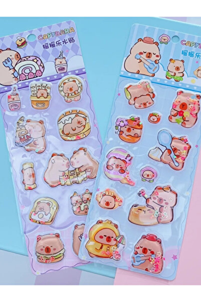 ÖZ OFİS Capybara 3D Sulu Sticker Seti Tekli