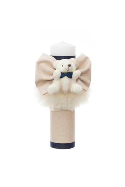 KidsMagazin Lumânare cremoasă cu ursuleț de pluș