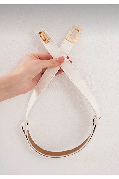 Tina Stitched Gold Buckle Women's Belt Trouser Belt Dress Belt Shirt Belt Coat Belt