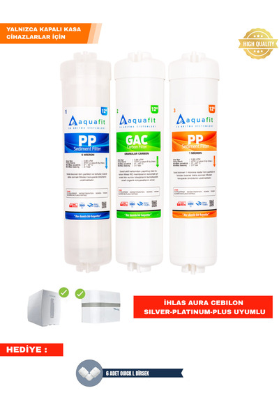 aquafit Ihlas Aura Cebilon Silver-platinum-plus Uyumlu 3'lü Filtre Seti (compact Ve Unique Uyumlu Değildir)