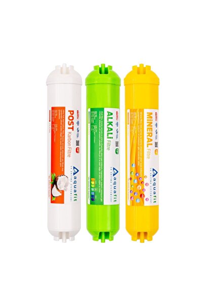 aquafit Su Arıtma Filtresi – Post Karbon Alkali Mineral 3’lü Set Tüm Cihazlarla Uyumlu