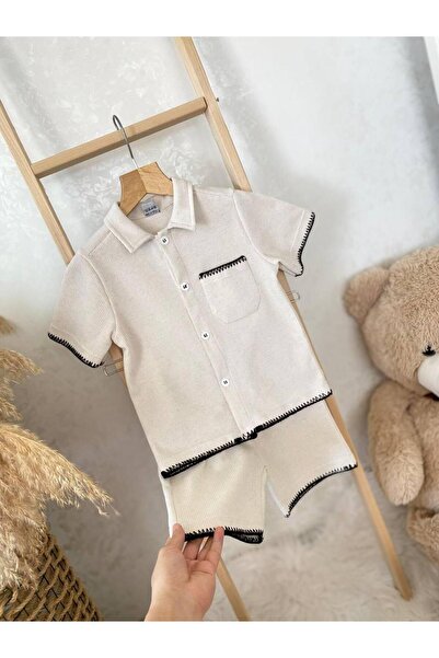 mandalinsbaby Cowboy Stitched Shirt Shorts Set
