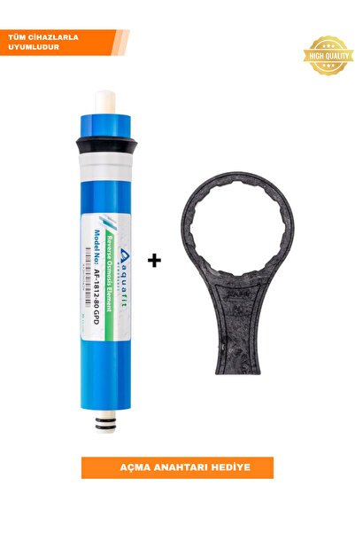 aquafit Su Arıtma Membran Filtre – 80 GPD Tüm Cihazlara Uyumlu + Açma Anahtar...