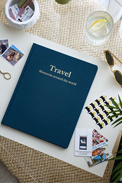 Memories and more Travel Journal / Seyahat Anı Defteri - Keten Kumaş Kapak