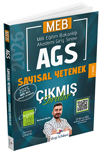 Dizgi Kitap 2026 MEB-AGS Sayısal Yetenek Çıkmış Sorular Çözümlü - Mertcan Güler