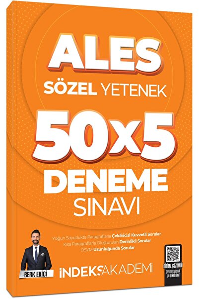 İndeks Akademi İndeks Akademi 2026 ALES Sözel Yetenek 5 Deneme Sınavı Çözümlü - Berk Ekici İndeks Akademi Yayıncılı