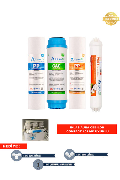 aquafit Su Arıtma Filtresi Ihlas Aura Cebilon Compact 101 Mc Uyumlu 4’lü Set ...