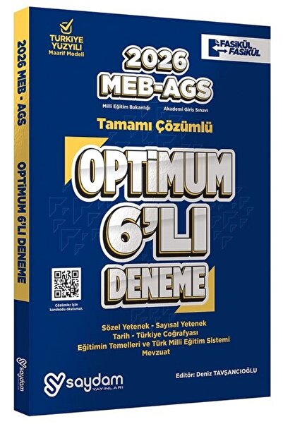 Saydam Yayınları Saydam 2026 MEB-AGS Tüm Dersler Optimum 6 Deneme Fasikül Çöz...