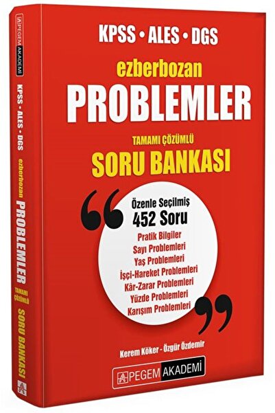 Pegem Akademi Yayıncılık Pegem KPSS ALES DGS Problemler Ezberbozan Soru Banka...