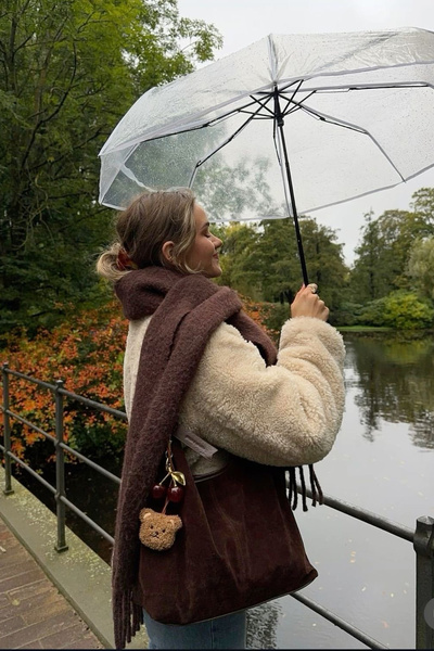 Goldmine Унісекс Пухкий Легкий Шарф Коричневий