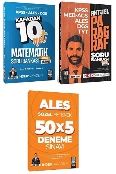 İndeks Akademi İndeks 2026 ALES Matematik + Paragraf Soru Deneme 3 lü Set - M...