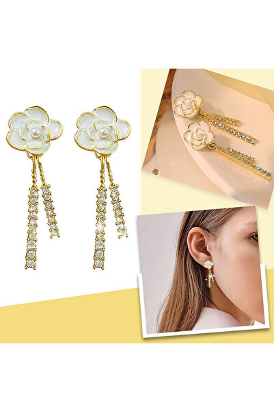 SIC MODA Elegant Earrings with Crystals and Pearls, Chic Fashion 6166