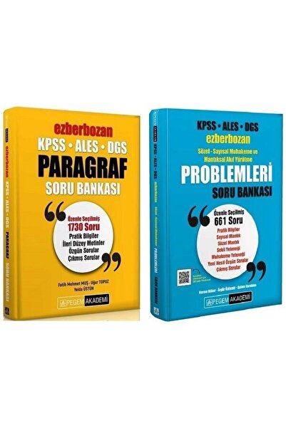 Pegem Akademi Yayıncılık Pegem KPSS ALES DGS Paragraf+Problemler Ezberbozan Soru 2 li Set Pegem Akademi Yayınları