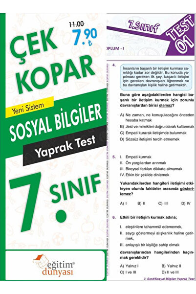 EĞİTİM DÜNYASI YAYINLARI Süper Fiyat Eğitim Dünyası 7. Sınıf Sosyal Bilgiler ...
