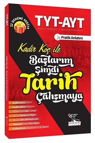 Kadir Koç Akademi SÜPER FİYAT - Kadir Koç Akademi YKS TYT AYT Başlarım Şimdi Tarih Çalışmaya Ders Notları - Kadir Koç