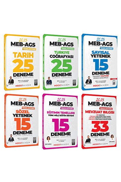 İndeks Akademi SÜPER FİYAT - 2025 MEB-AGS Simülasyonu Tüm Dersler 125 Deneme ...