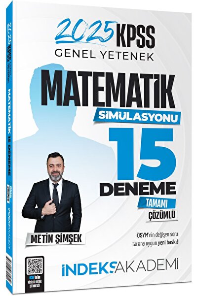 İndeks Akademi SÜPER FİYAT - 2025 KPSS Matematik Simülasyonu 15 Deneme Çözümlü - Metin Şimşek İndeks